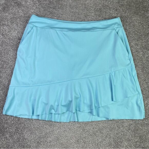 Greg Norman Crossover Flounce Pull On Skort Women’s Large Blue Golf Tennis - Picture 1 of 14